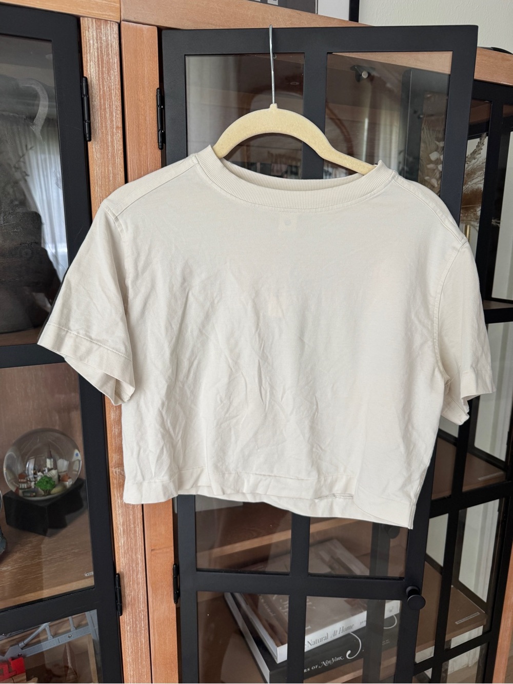 Lululemon All Yours Organic Cotton Cropped T-Shirt tee Light Ivory crewneck top - Picture 4 of 7